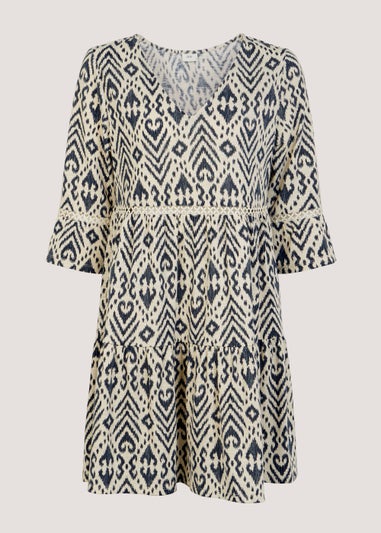 Multicoloured Dora Cream & Black Print Dress