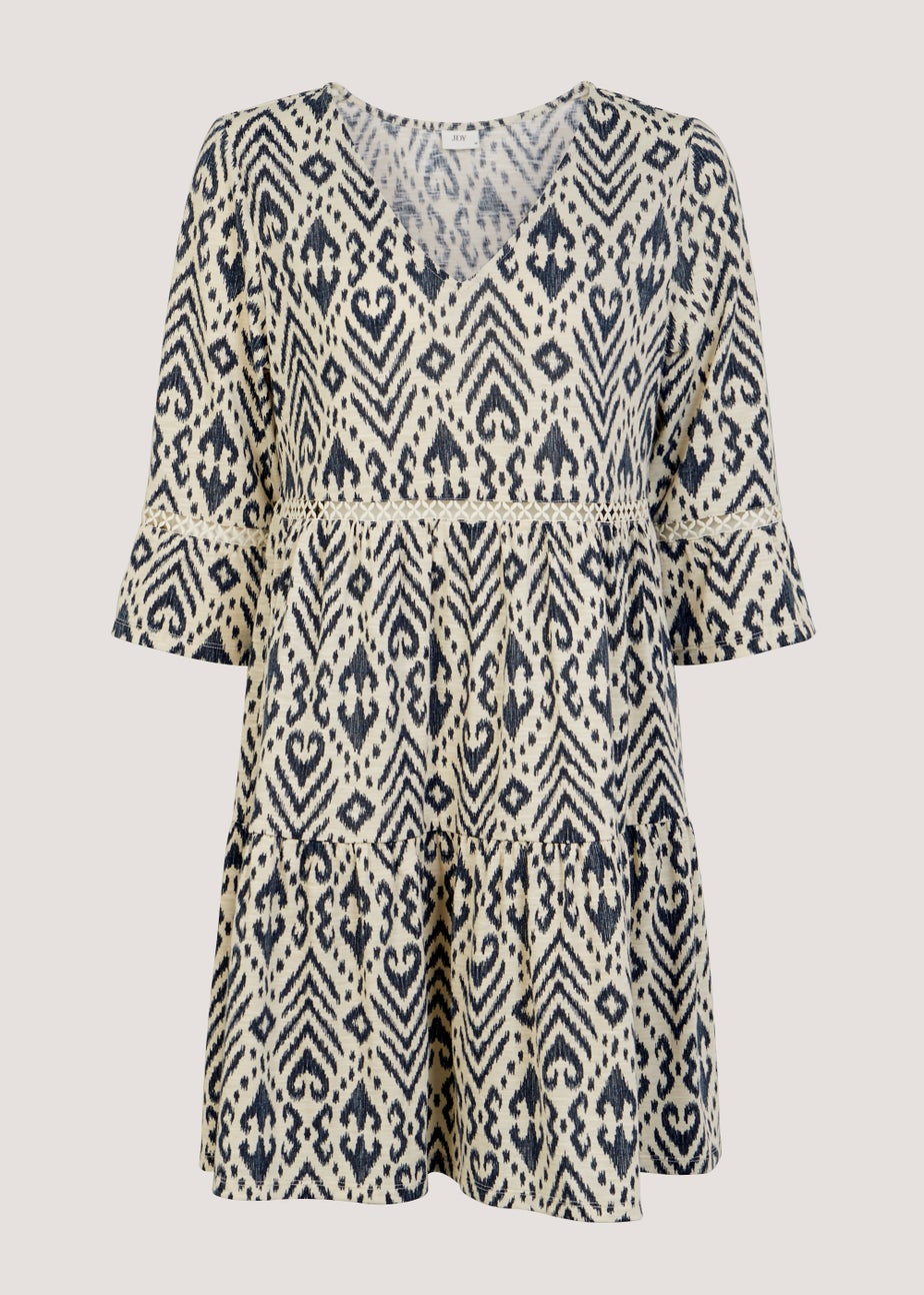 Multicoloured Dora Cream & Black Print Dress