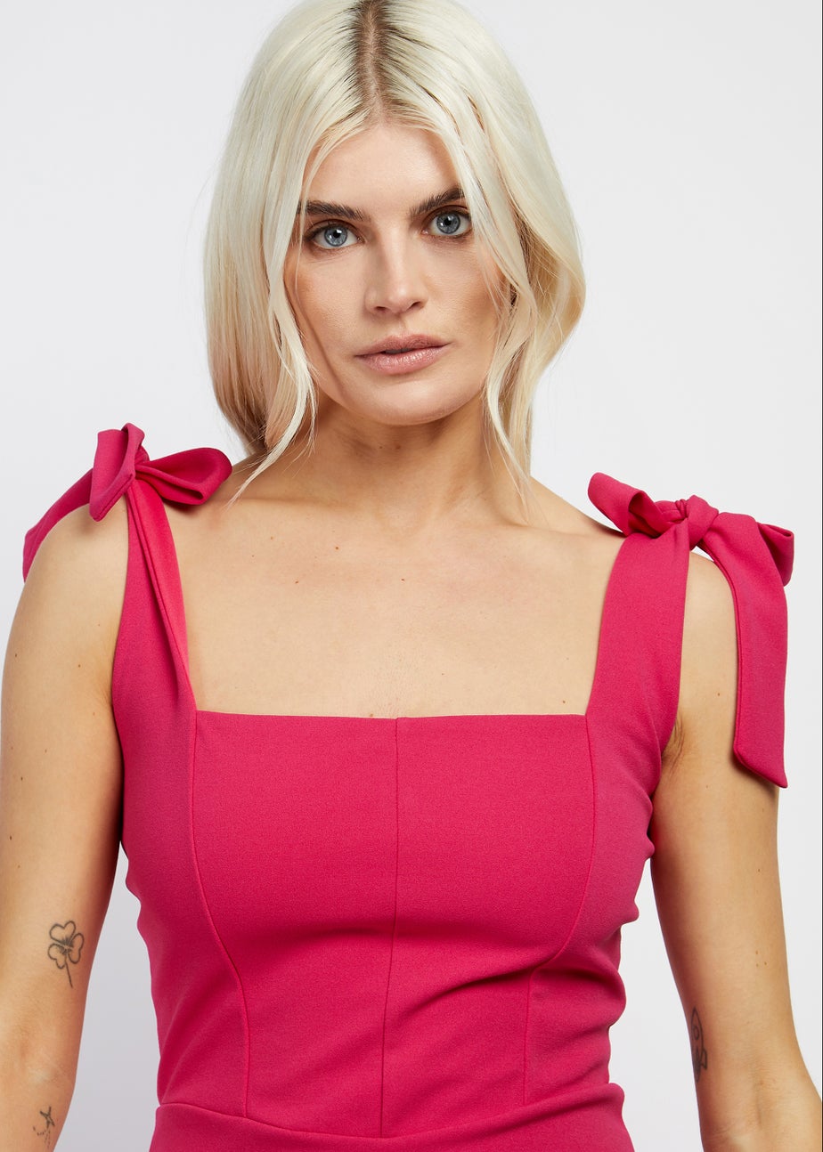 Girls on Film by Dani Dyer Pink Scuba Bodycon Dress