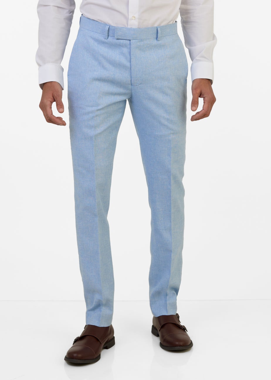 Broken Stitch Derbyshire Blue Slim Fit Suit Trousers