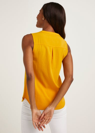Orange Sleeveless Blouse