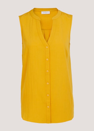 Orange Sleeveless Blouse