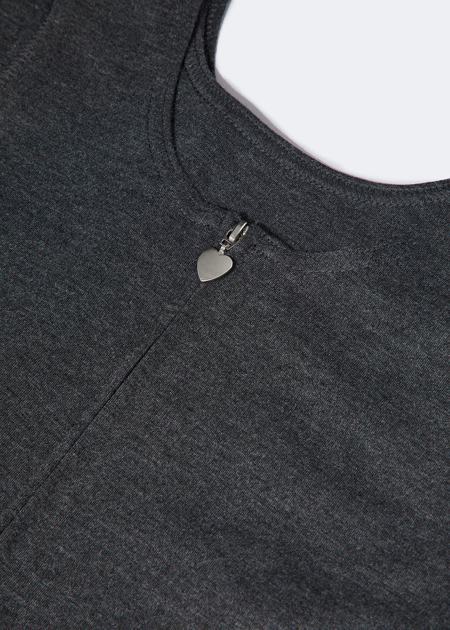 Girls 2 Pack Grey Zip Front Jersey Pinafores (3-9yrs)