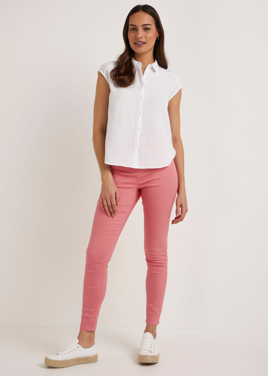 Rosie Pink Pull On Jeggings