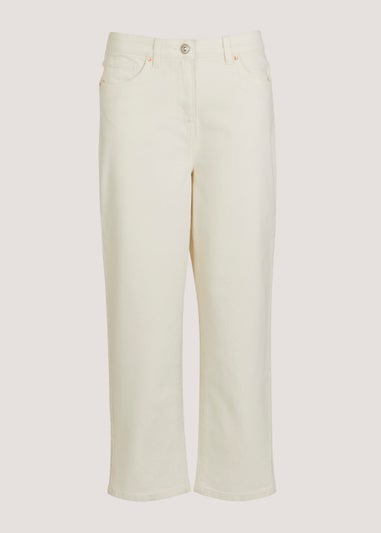 Ava Ecru Mom Jeans (Long Length)