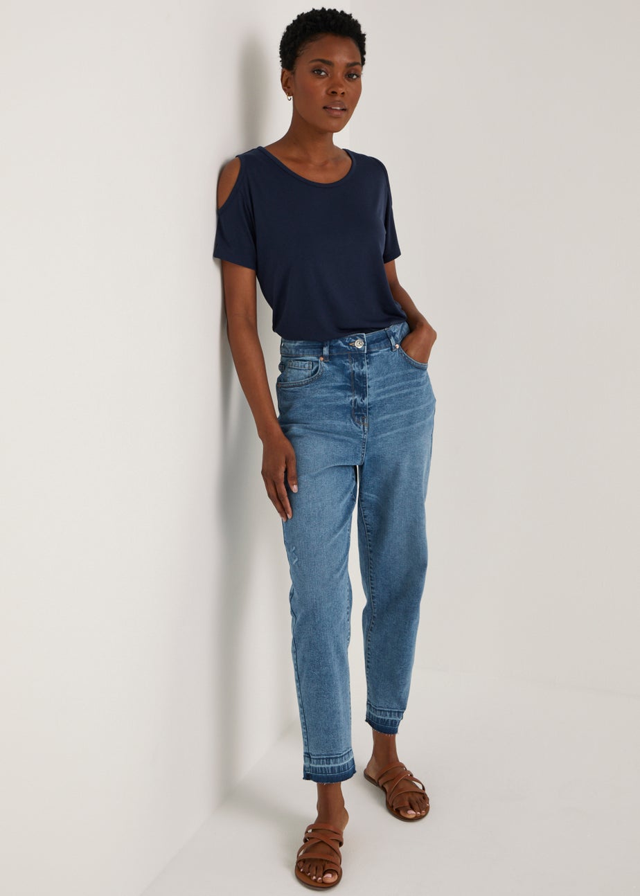 Ava Mid Wash Mom Jeans (Long Length)