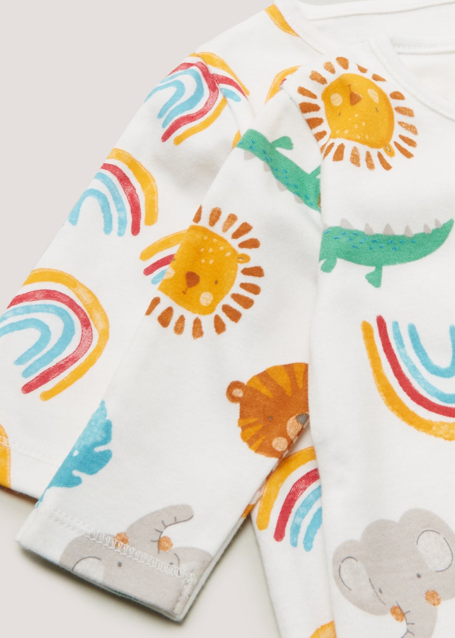 Baby 2 Pack Rainbow Sleepsuits (Newborn-23mths)