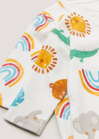 Baby 2 Pack Rainbow Sleepsuits (Newborn-23mths)