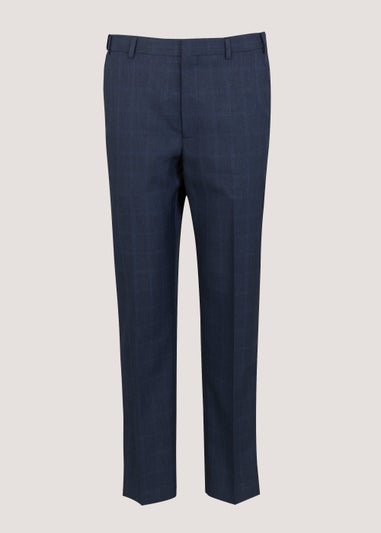 Taylor & Wright Navy Check Flexi Waist Trousers