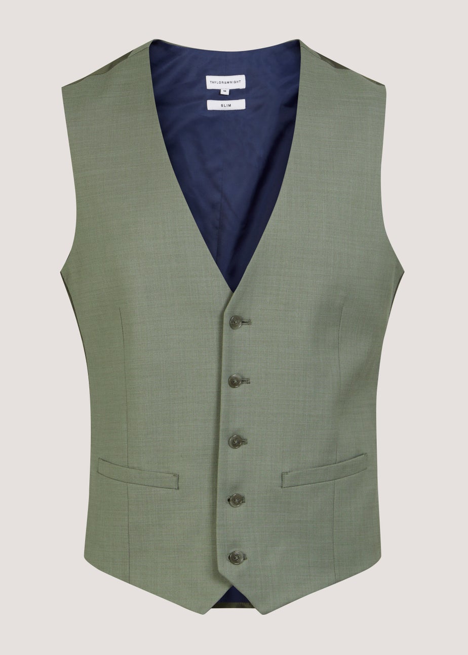 Taylor & Wright Eastwood Olive Waistcoat