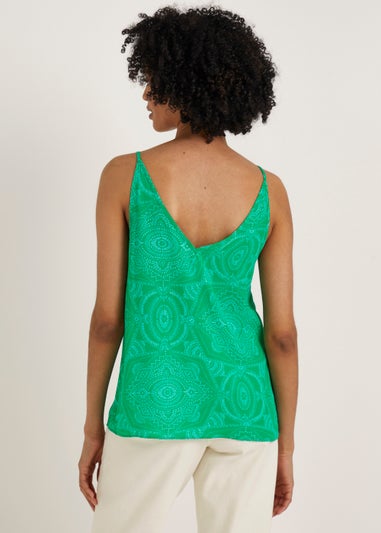 Green Tile Print Cami Top