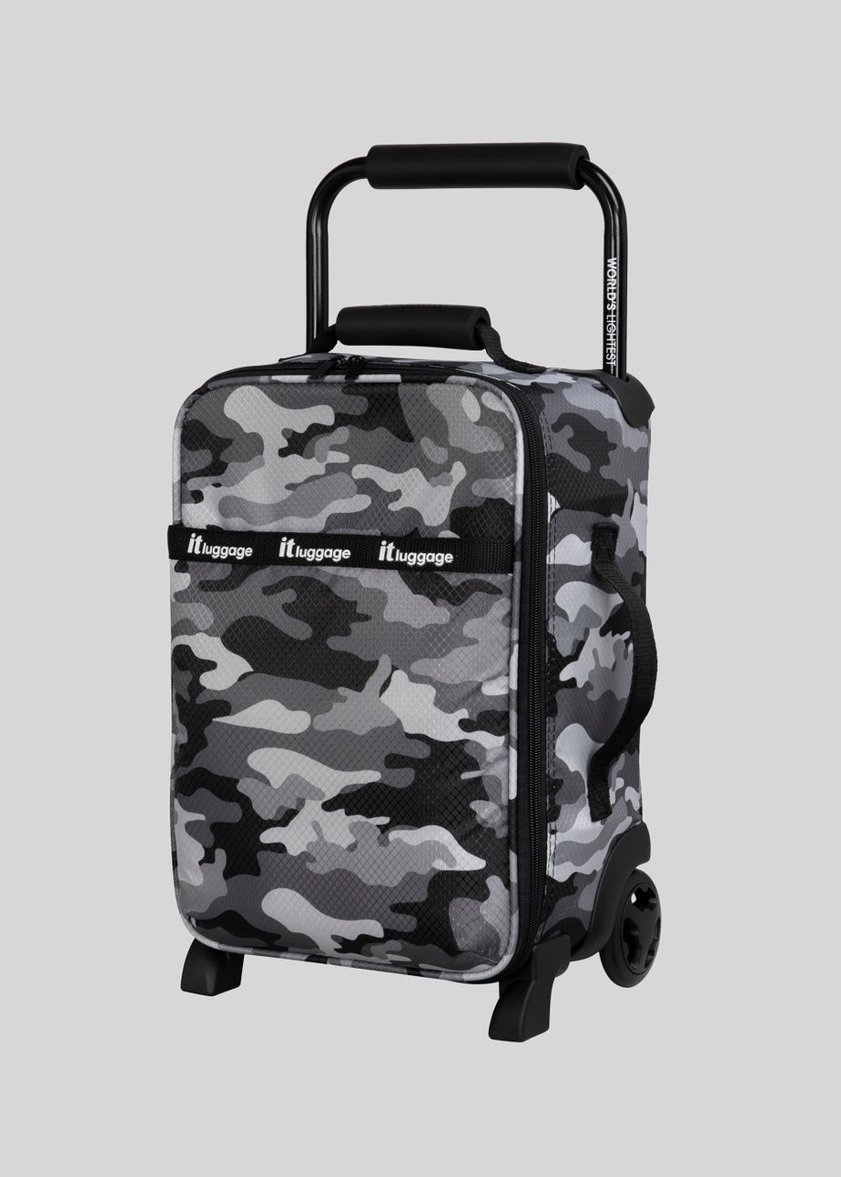 Kids IT Luggage Grey Camo World's Lightest Cabin Suitcase