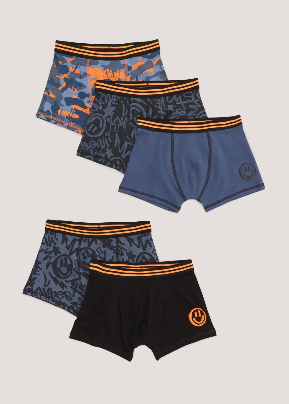 Boys 5 Pack Graffiti Trunks (4-13yrs)