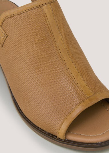 Tan Wide Fit Leather Sandals