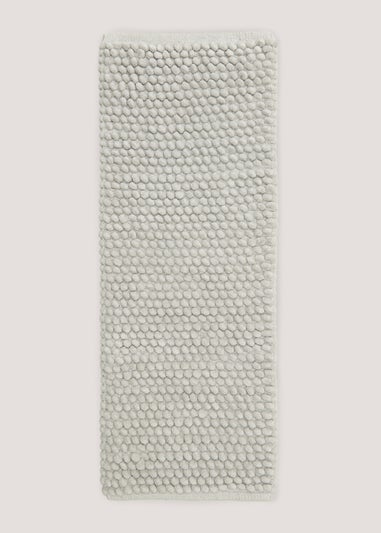 Grey Chunky Bobble Bath Runner (105cm x 40cm)