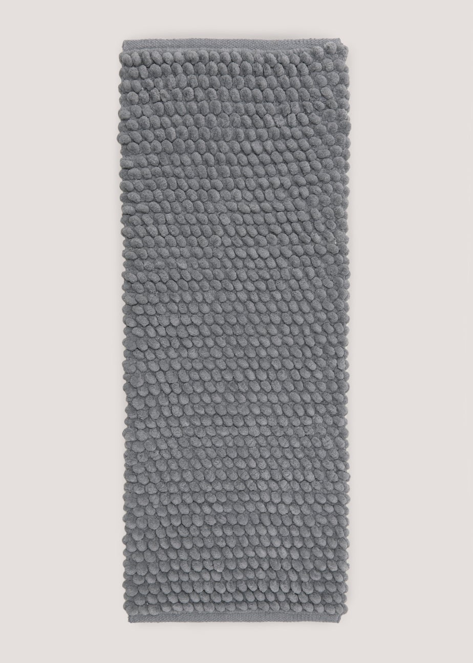 Blue Chunky Bobble Bath Runner (105cm x 40cm)