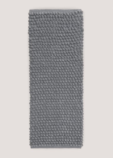 Blue Chunky Bobble Bath Runner (105cm x 40cm)