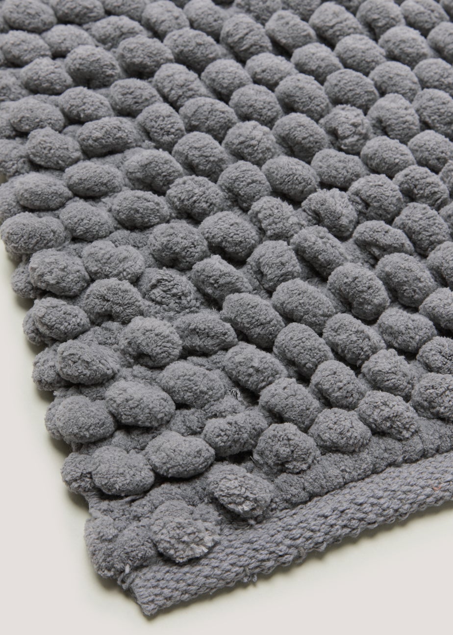 Blue Chunky Bobble Bath Runner (105cm x 40cm)