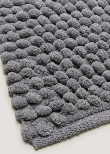 Blue Chunky Bobble Bath Runner (105cm x 40cm)