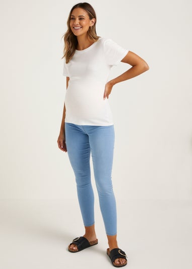 Maternity Rosie Light Wash Under The Bump Jeggings