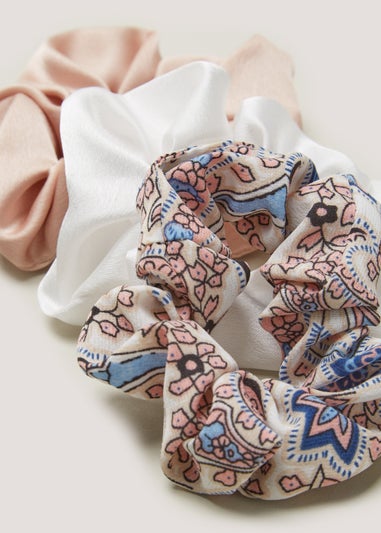 3 Pack Plain & Paisley Scrunchies