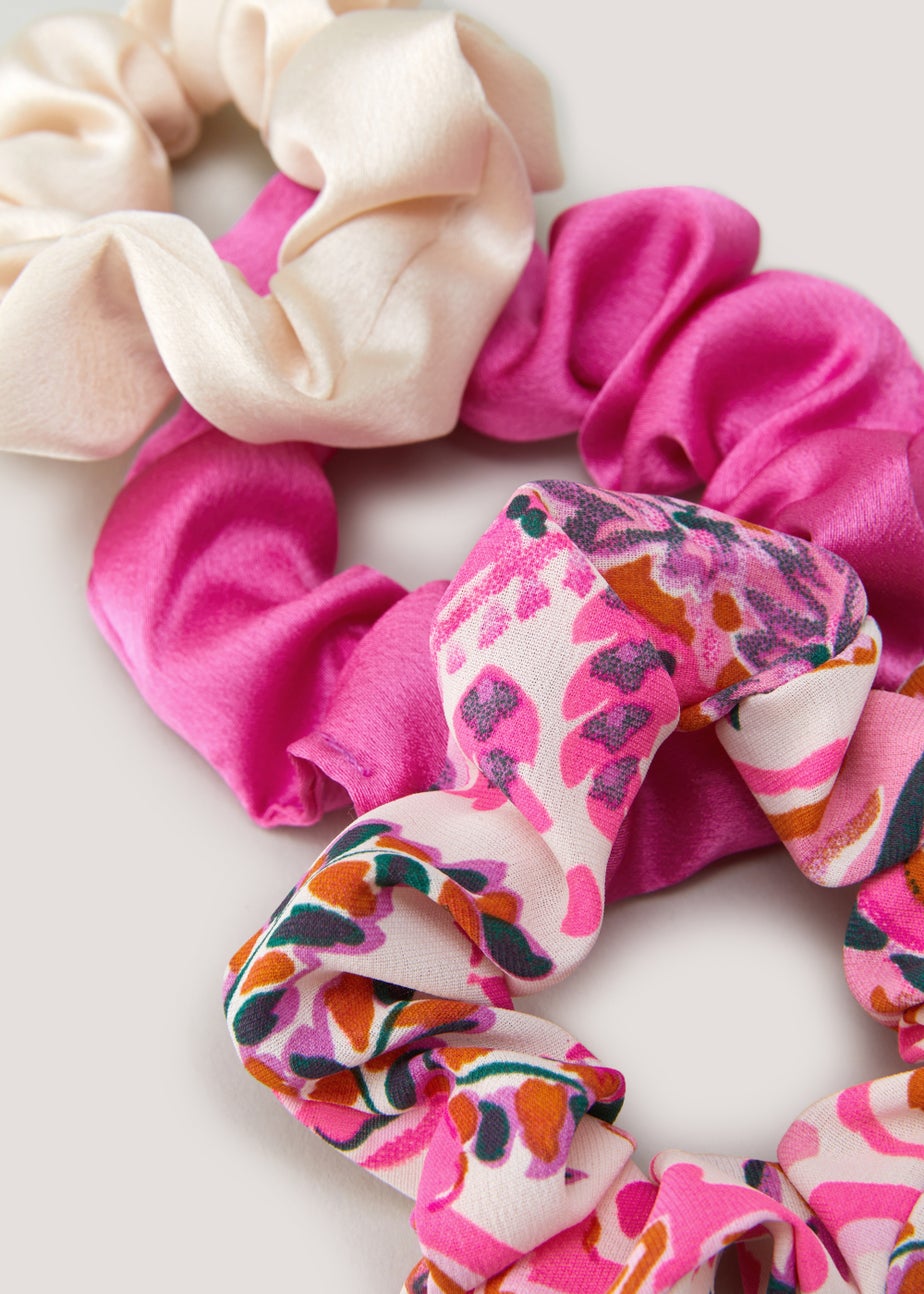 3 Pack Plain & Paisley Print Scrunchies