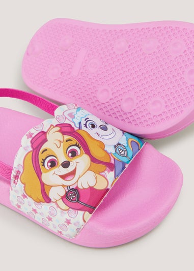 Kids Pink Paw Patrol Sliders (Younger 4-12)