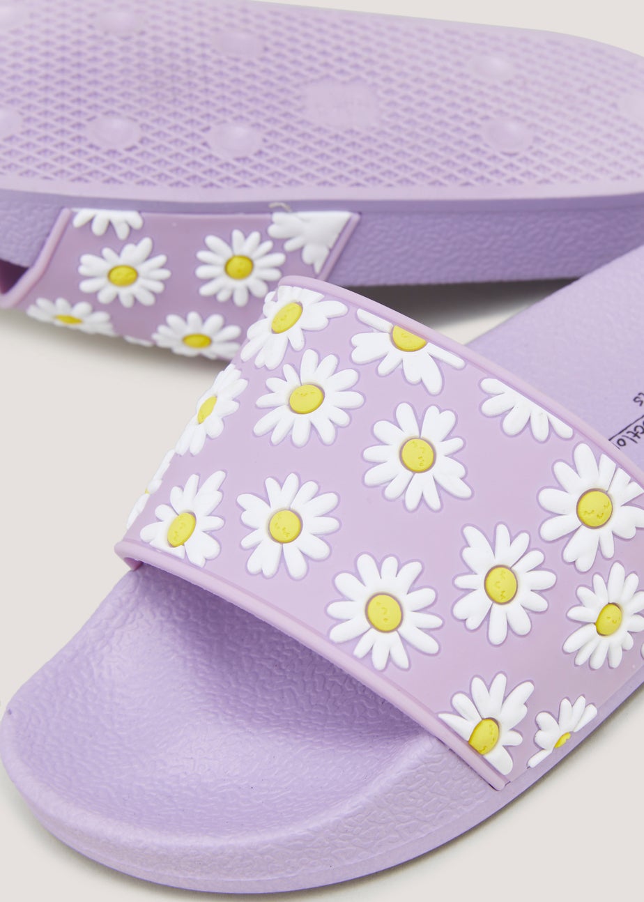 Girls Lilac Flower Sliders (Younger 10-Older 5)