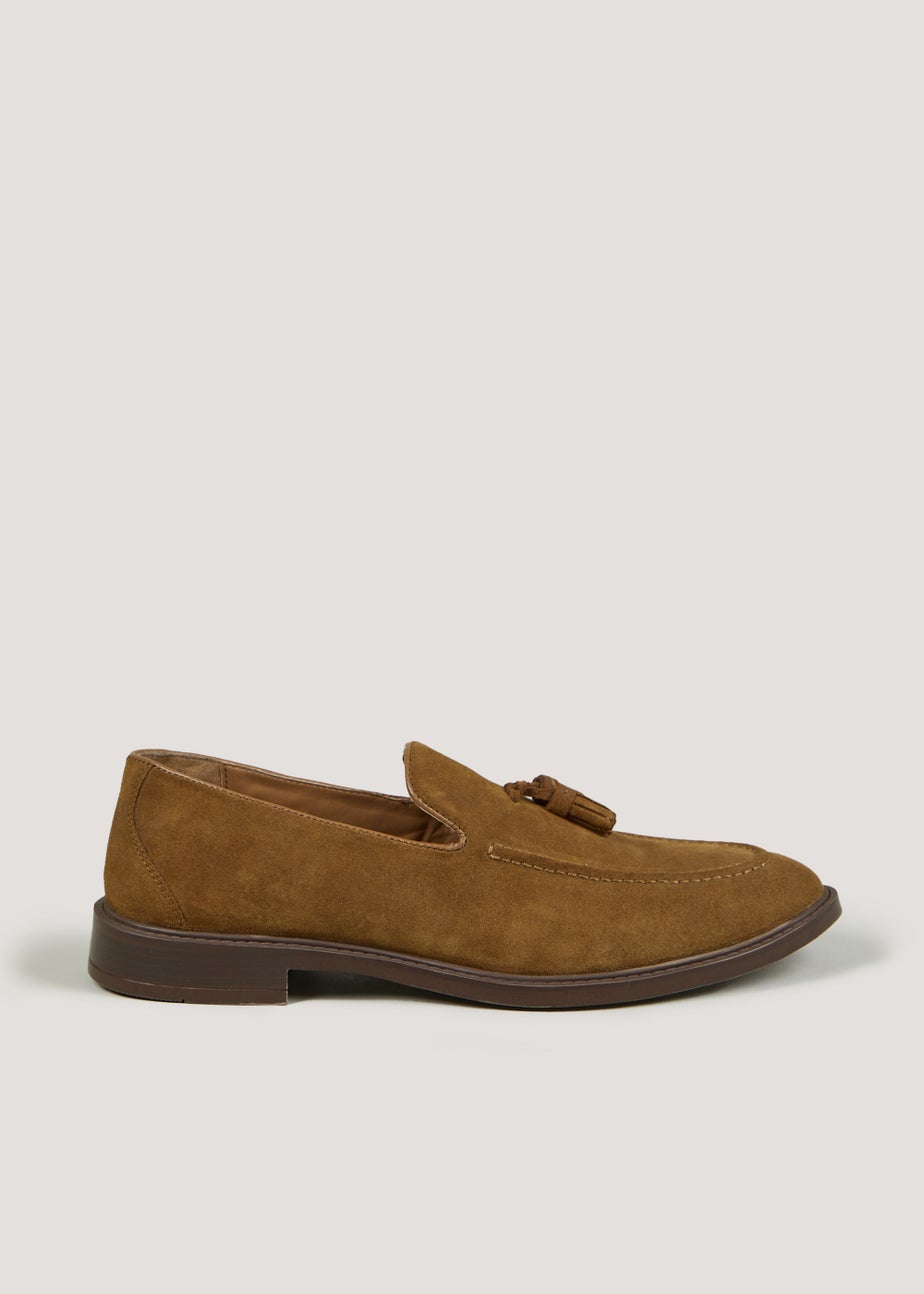 Tan Suede Tassel Loafers