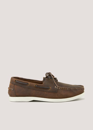 Brown Leather Boat Shoes