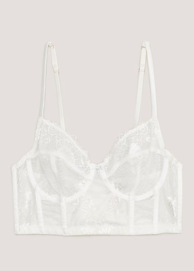 Cream Lace Non Padded Bustier Bridal Bra
