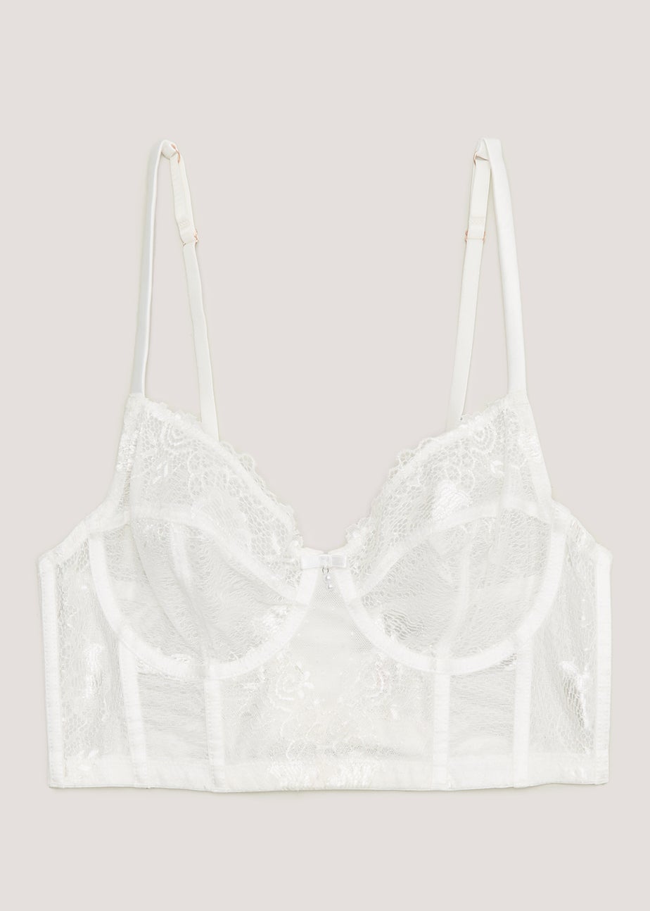 Cream Lace Non Padded Bustier Bridal Bra