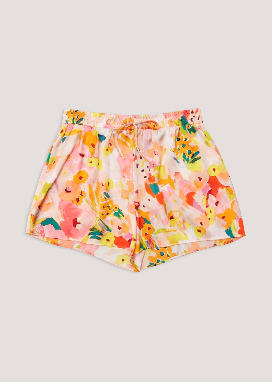 Be Beau Multicoloured Floral Satin Shorts