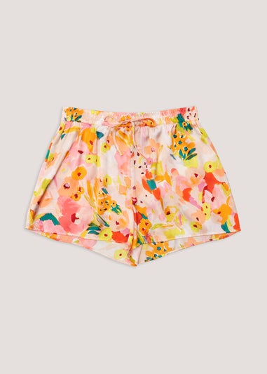Be Beau Multicoloured Floral Satin Shorts