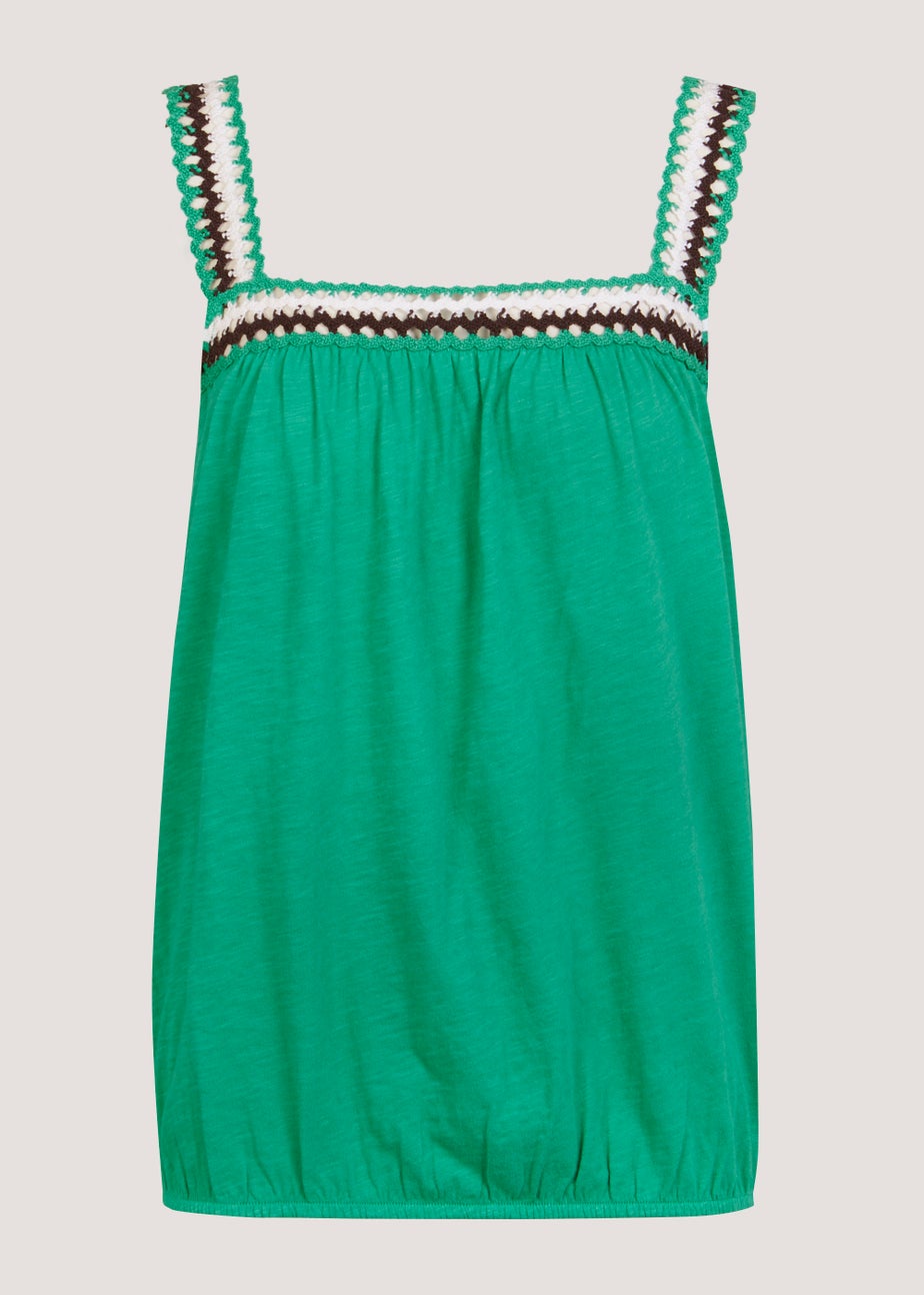 Green Crochet Lace Top