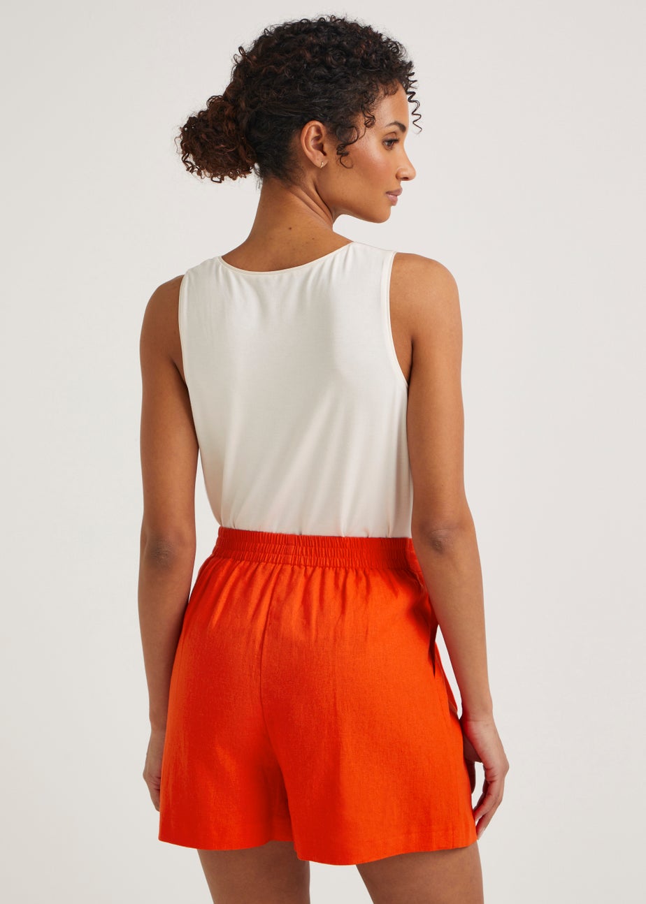 Et Vous Orange Linen Blend Co-Ord Shorts