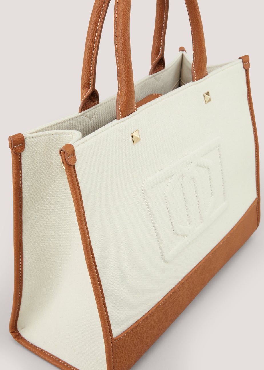 Embossed Linen Blend Tote Bag
