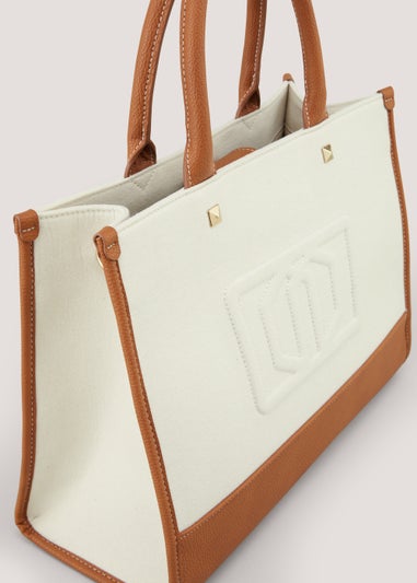 Embossed Linen Blend Tote Bag