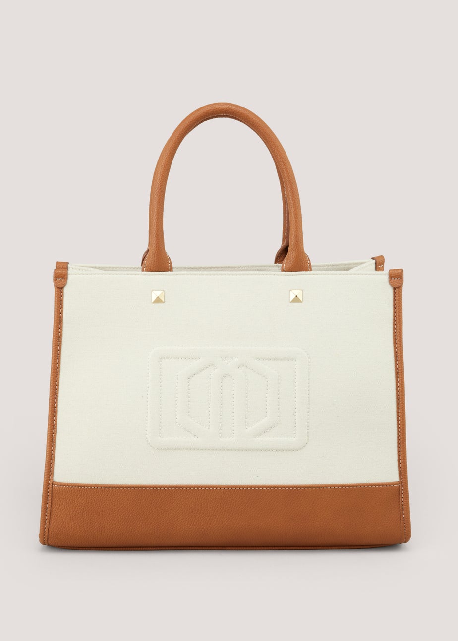 Embossed Linen Blend Tote Bag