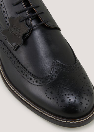 Black Real Leather Brogues