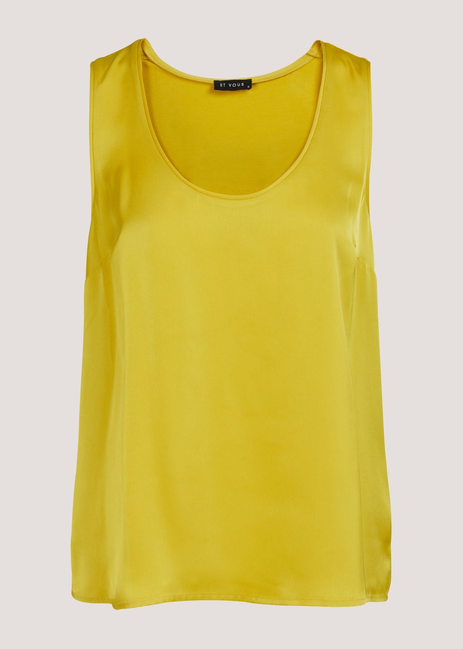 Et Vous Yellow Satin Vest Top