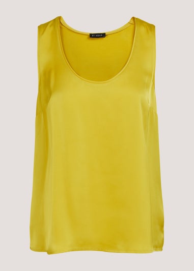 Et Vous Yellow Satin Vest Top