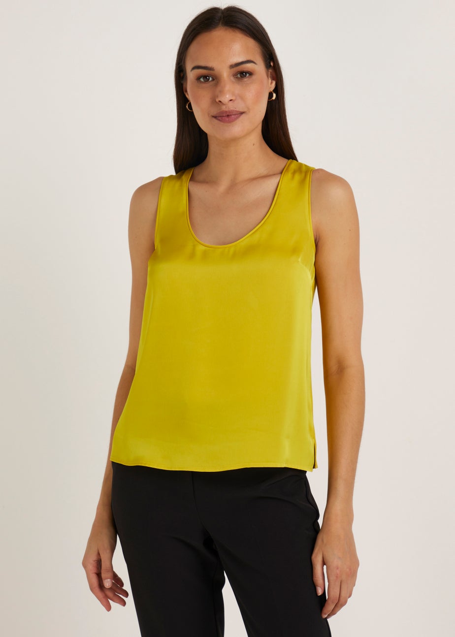 Et Vous Yellow Satin Vest Top
