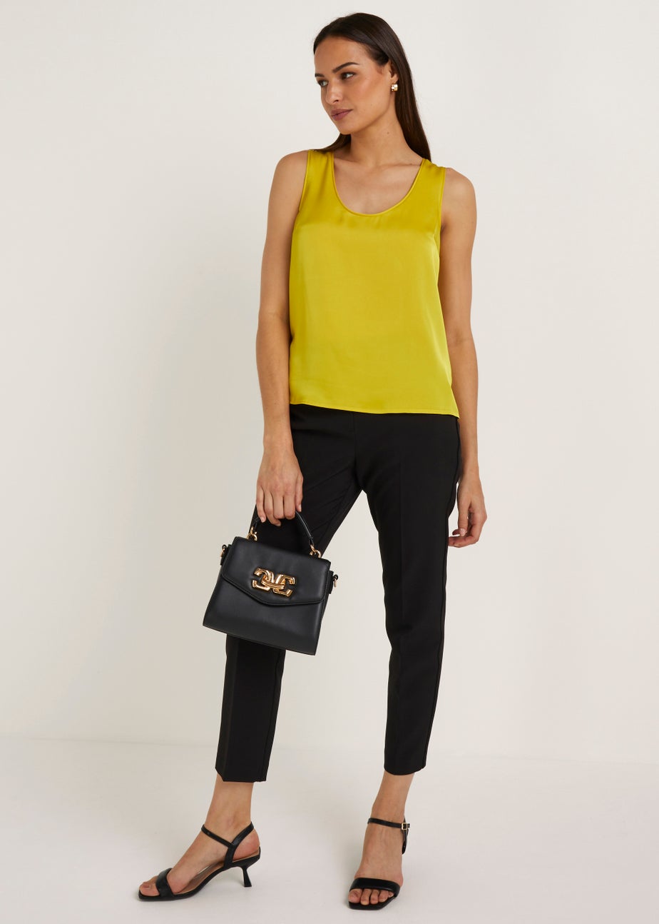 Et Vous Yellow Satin Vest Top