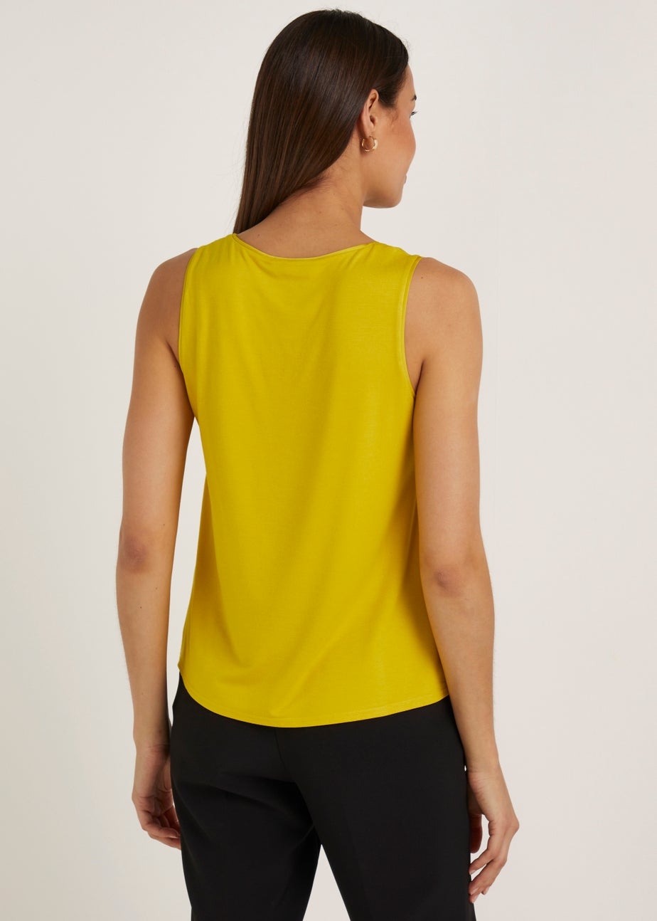 Et Vous Yellow Satin Vest Top