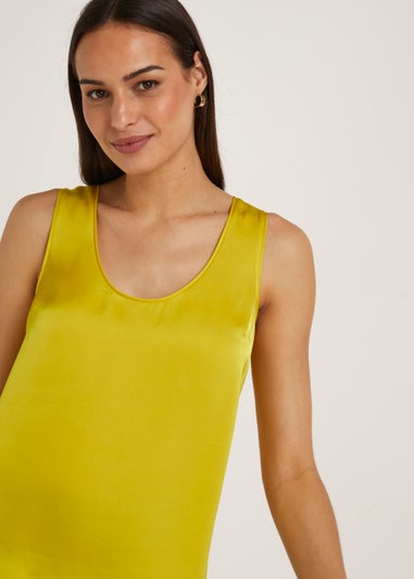 Et Vous Yellow Satin Vest Top