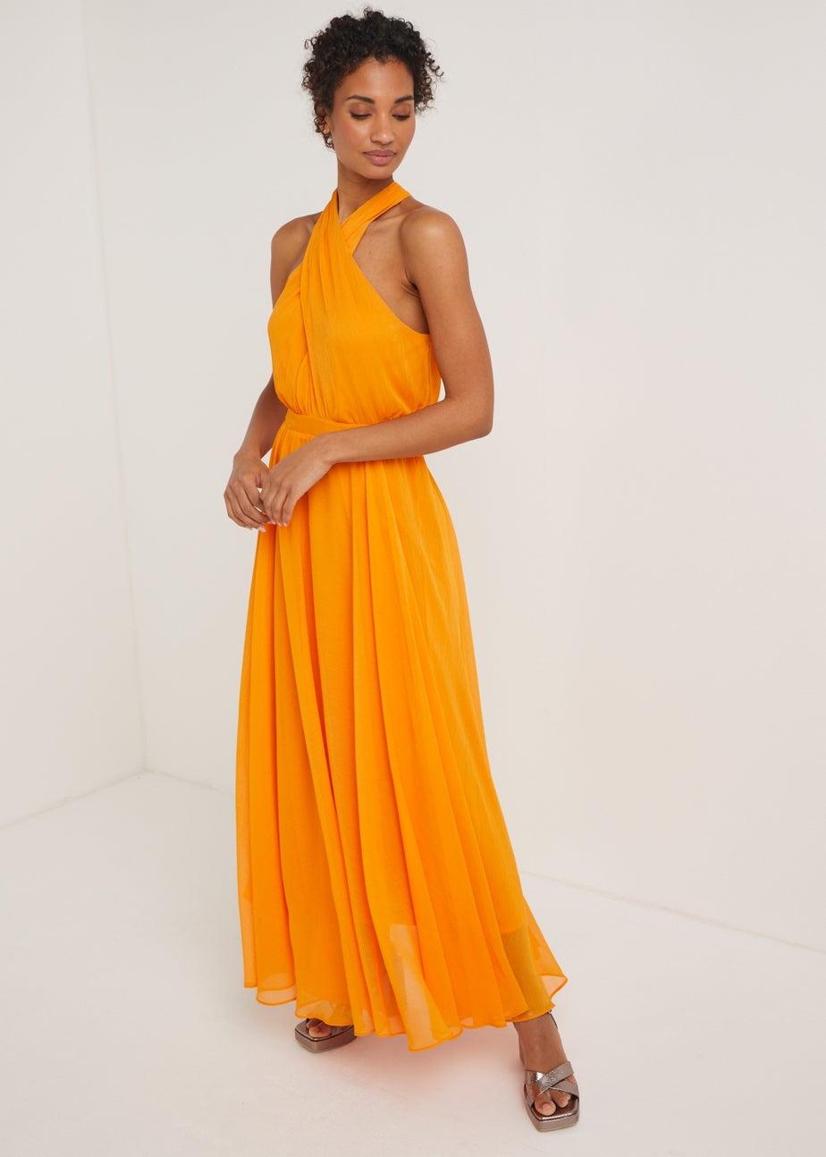 Et Vous Orange Cross Front Maxi Dress