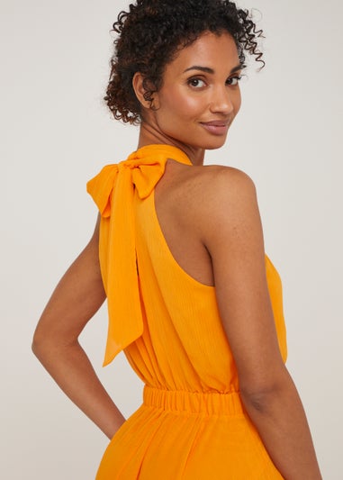 Et Vous Orange Cross Front Maxi Dress