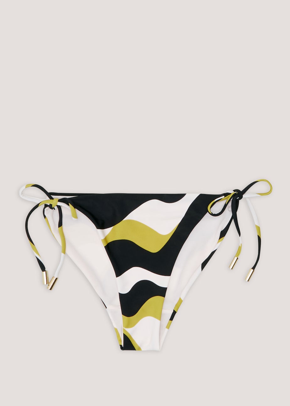 Et Vous Swirl Print Tie Side Bikini Bottoms