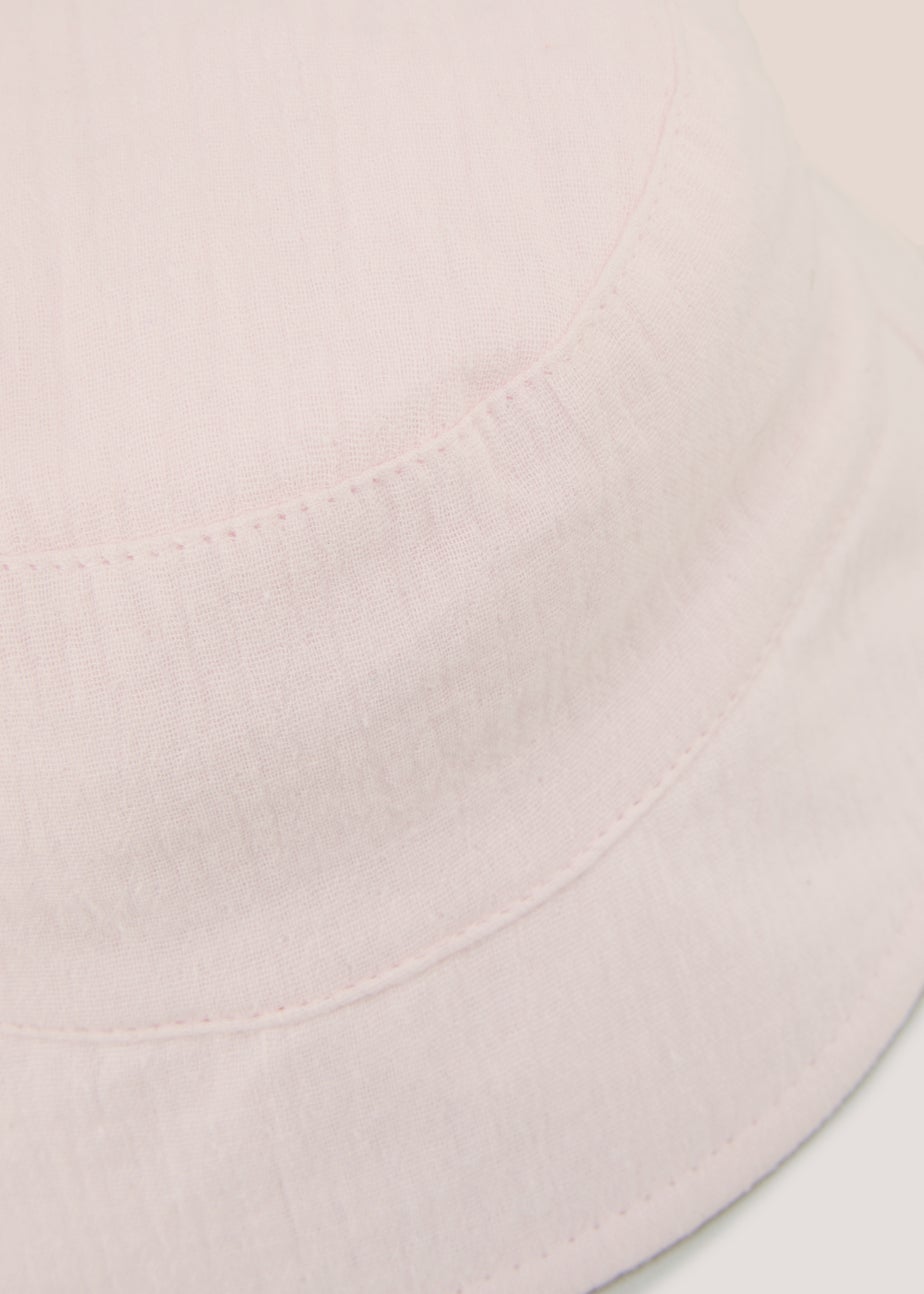 Girls Pink Linen Bucket Sun Hat (3-6yrs)